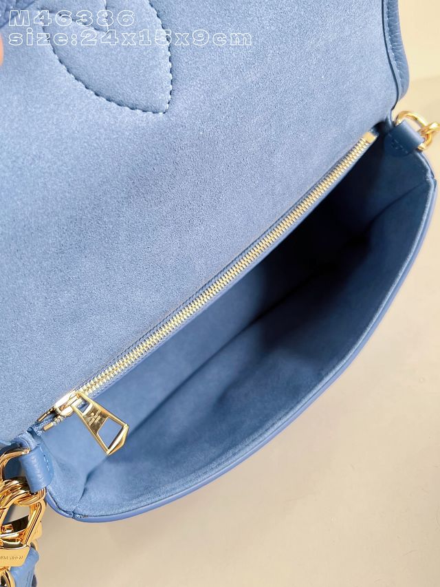 Louis vuitton original calfskin diane satchel M13231 blue