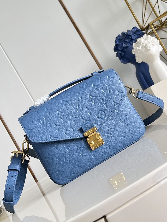 Louis vuitton original calfskin pochette metis M41487 blue