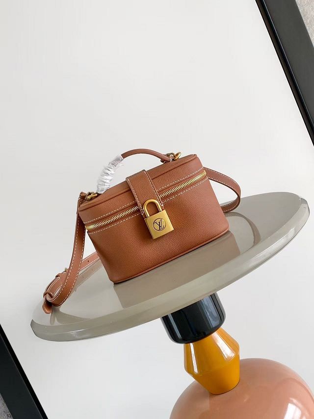 Louis vuitton original calfskin low key vanity pouch M27505 brown