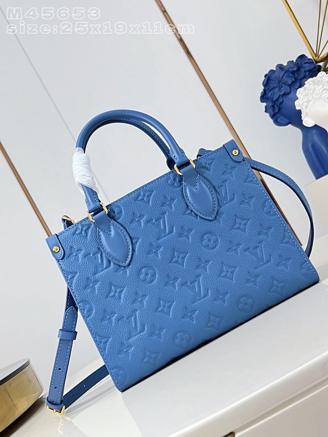 Louis vuitton original calfskin onthego pm M45653 blue