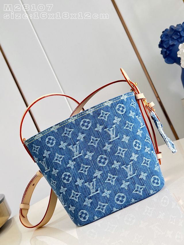 Louis vuitton original denim all in BB handbag M28107 blue