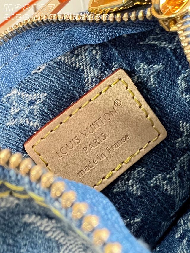 Louis vuitton original denim all in BB handbag M28107 blue