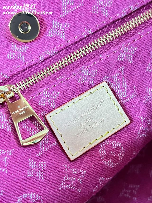 Louis vuitton original denim carryAll cargo PM M27623 fuchsia 