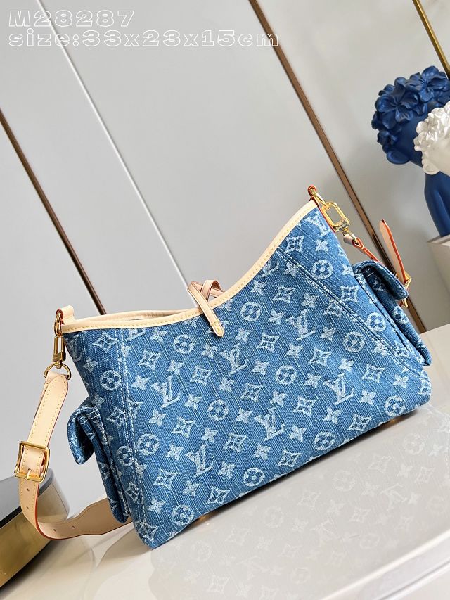 Louis vuitton original denim carryAll cargo PM M28287 blue