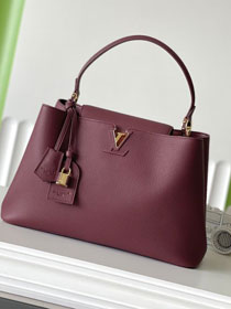 Louis vuitton original calfskin capucines visionnaire GM handbag M26259 bordeaux