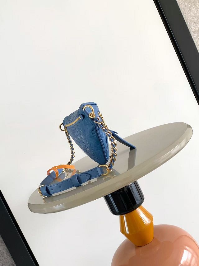 Louis vuitton original calfskin high rise bumbag PM M28356 blue