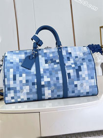 Louis vuitton original denim keepall 45 M28842 blue