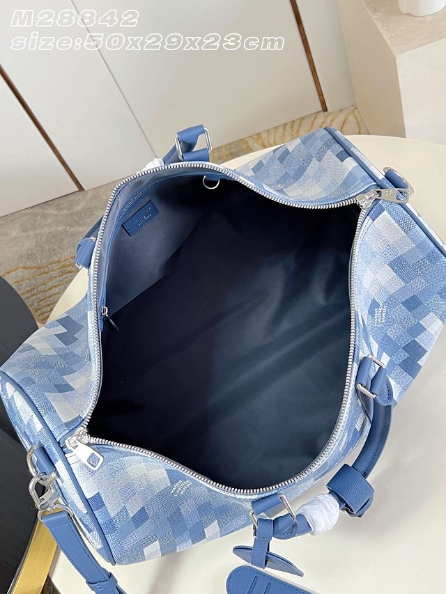 Louis vuitton original denim keepall 45 M28842 blue
