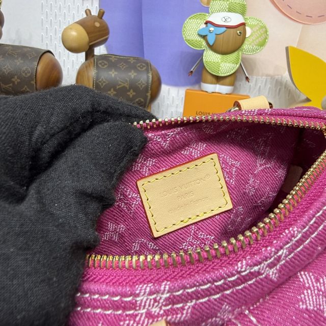 Louis vuitton original denim nano speedy M27603 fuchsia