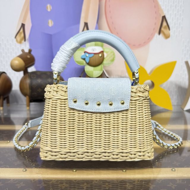 Louis vuitton original rattan capucines mini handbag M26004