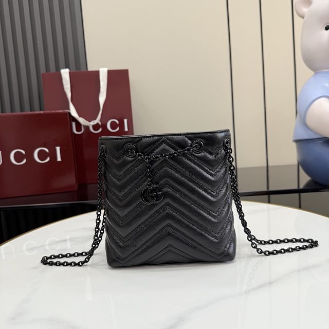 GG original calfskin marmont mini bucket bag 856404 black