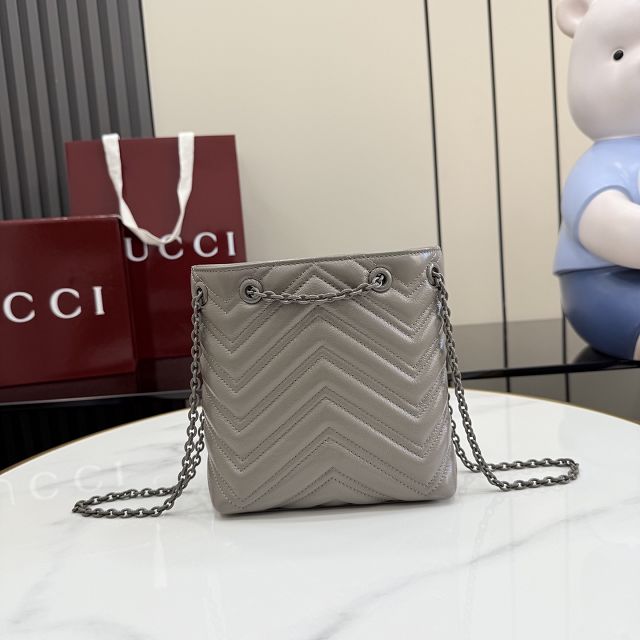 GG original calfskin marmont mini bucket bag 856404 grey