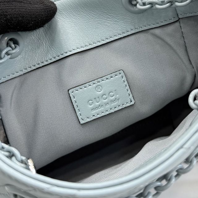 GG original calfskin marmont mini bucket bag 856404 light blue