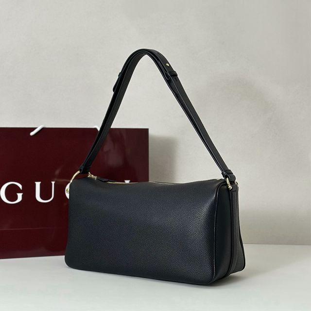 GG original calfskin half horsebit large bag 862530 black