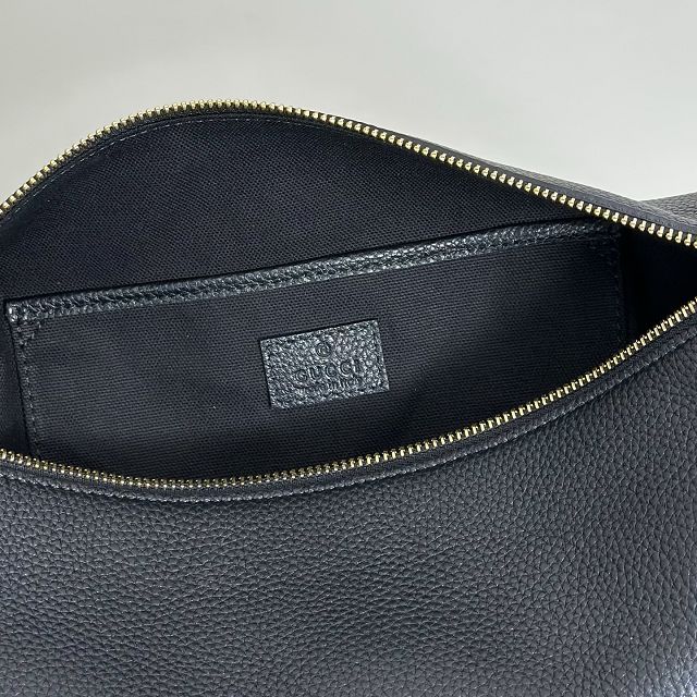 GG original calfskin half horsebit medium bag 860787 black