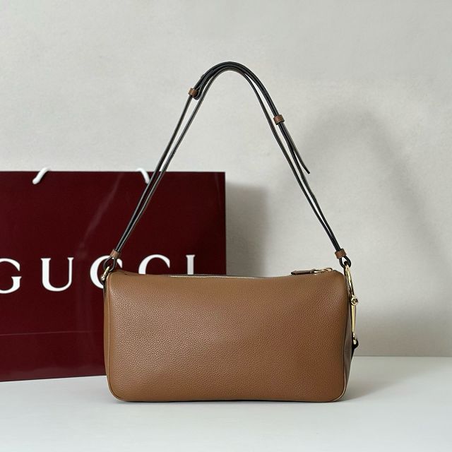 GG original calfskin half horsebit medium bag 860787 brown