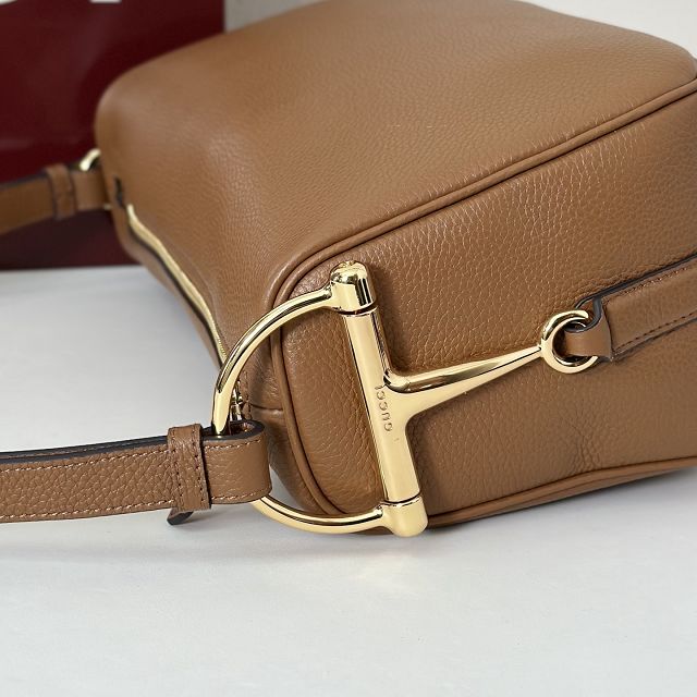 GG original calfskin half horsebit medium bag 860787 brown