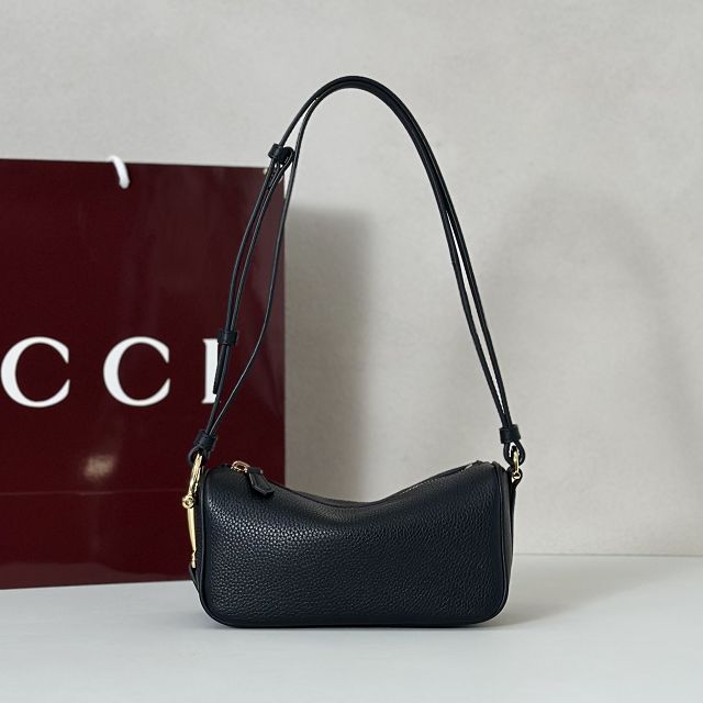 GG original calfskin half horsebit mini bag 860784 black