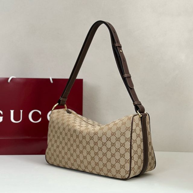 GG original canvas half horsebit large bag 862530 brown