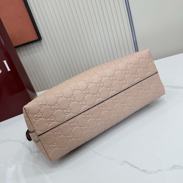 GG original calfskin emblem medium shoulder bag 847449 pink beige