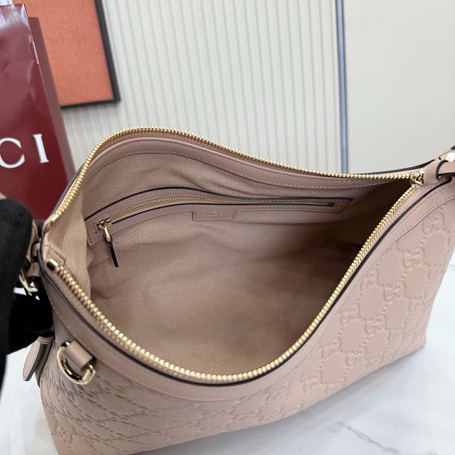 GG original calfskin emblem medium shoulder bag 847449 pink beige