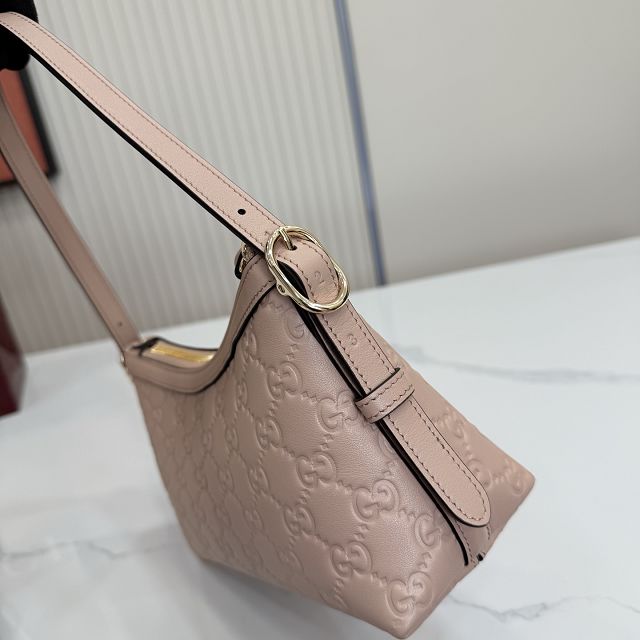 GG original calfskin emblem small shoulder bag 847450 pink beige