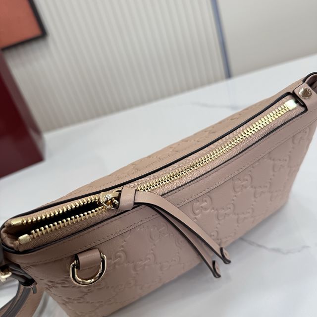 GG original calfskin emblem small shoulder bag 847450 pink beige