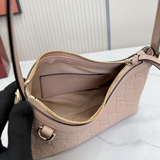 GG original calfskin emblem small shoulder bag 847450 pink beige