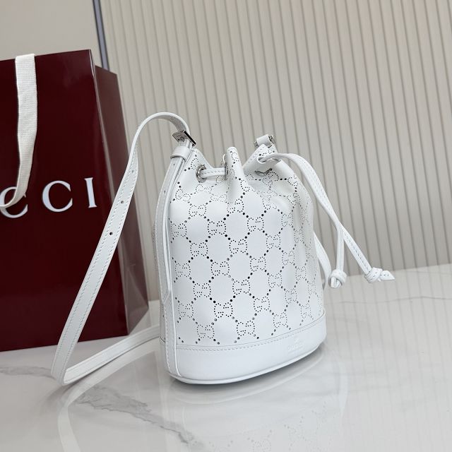 GG original calfskin venice mini bucket bag 876060 white