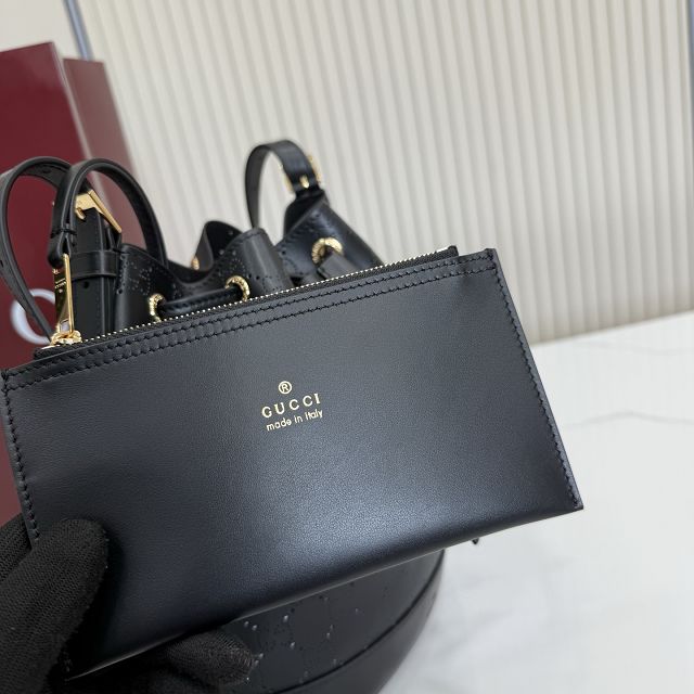 GG original calfskin venice small bucket bag A002GW black