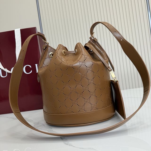 GG original calfskin venice small bucket bag A002GW brown