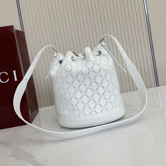 GG original calfskin venice small bucket bag A002GW white