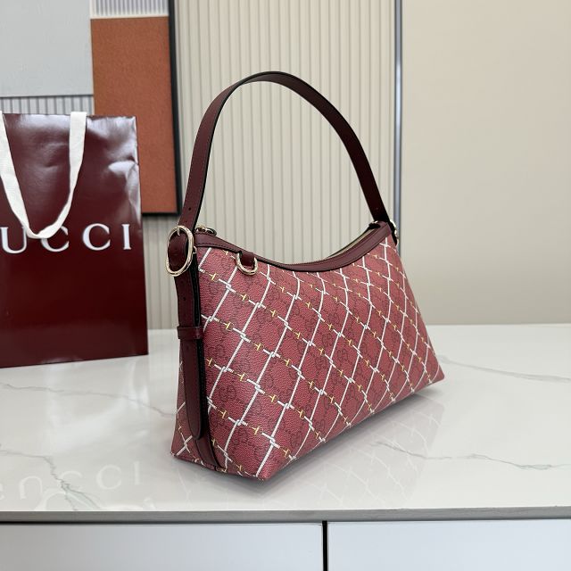 GG original fabric emblem medium shoulder bag 847449 bordeaux