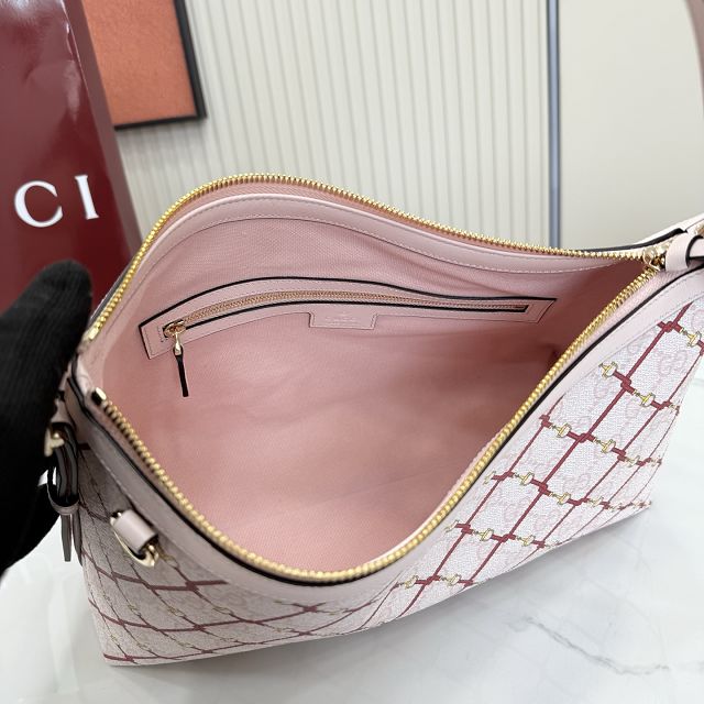 GG original fabric emblem medium shoulder bag 847449 light pink