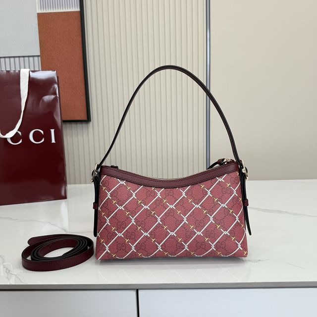 GG original fabric emblem small shoulder bag 847450 bordeaux