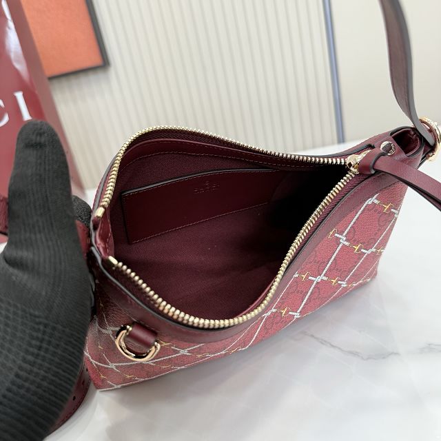 GG original fabric emblem small shoulder bag 847450 bordeaux