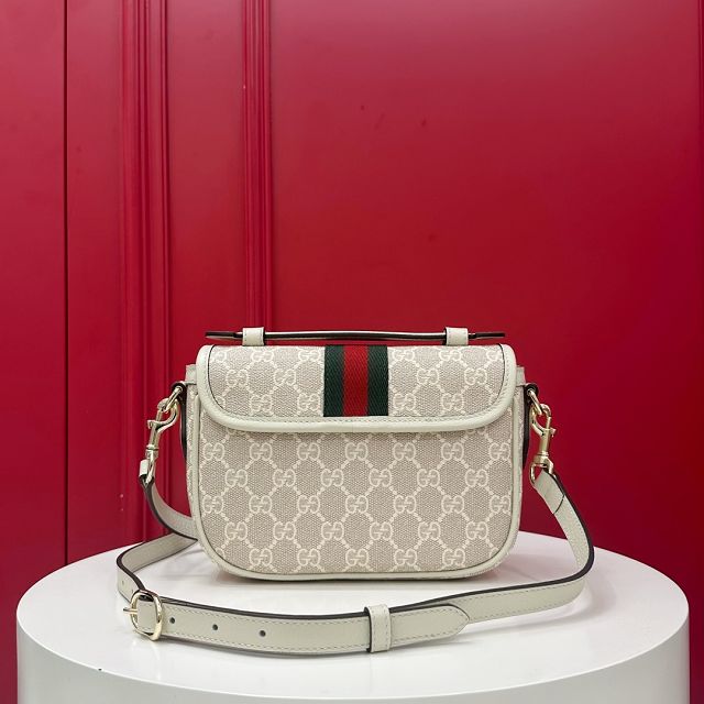 GG original fabric ophidia small top handle bag 836843 white