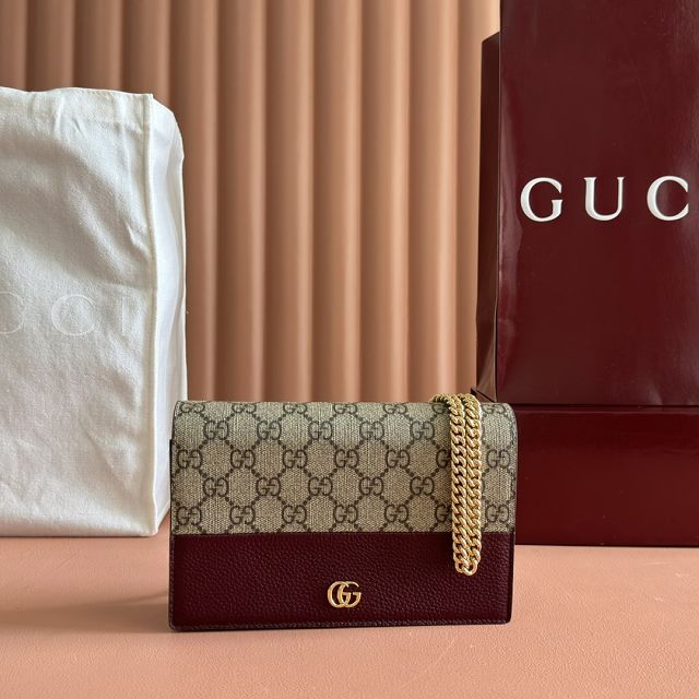 GG original calfskin marmont wallet on chain 497985 
