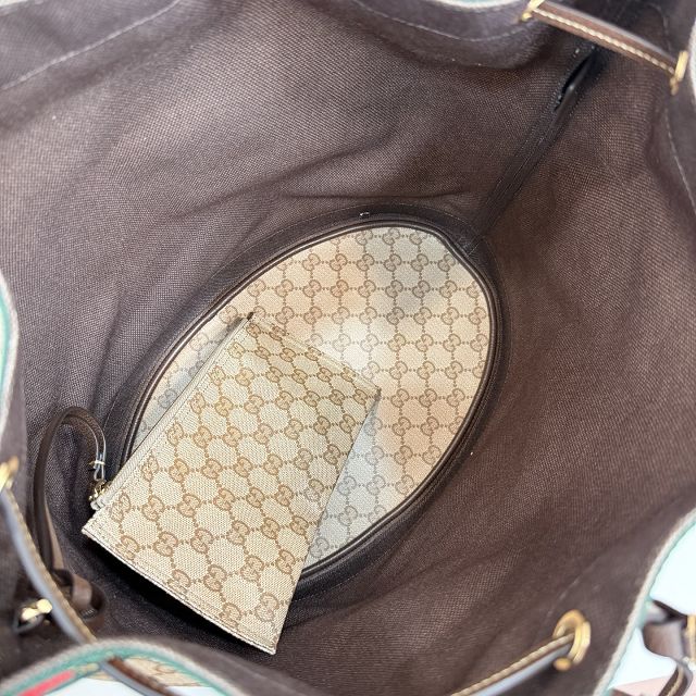 GG original canvas venice large bucket bag 875238 sand