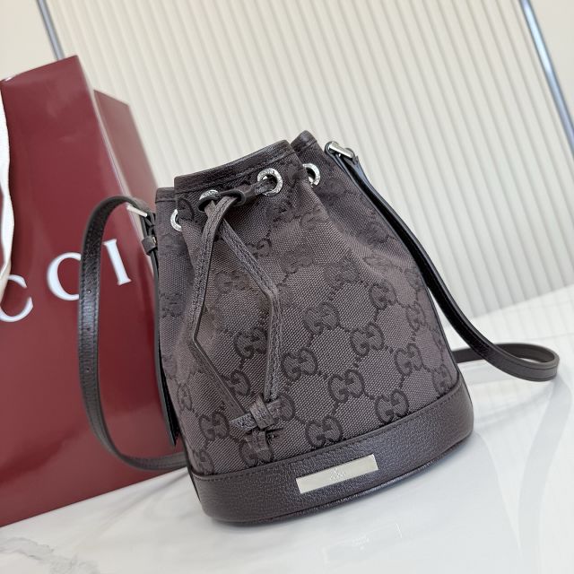 GG original canvas venice mini bucket bag 875237 dark brown