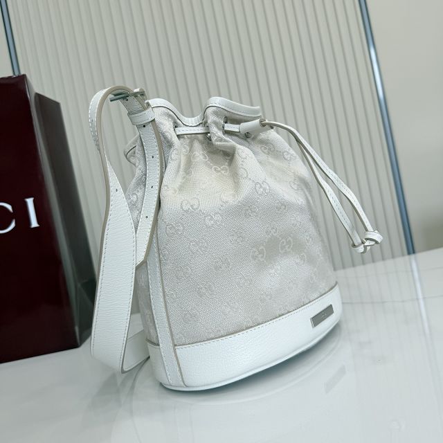GG original canvas venice small bucket bag 875237 white