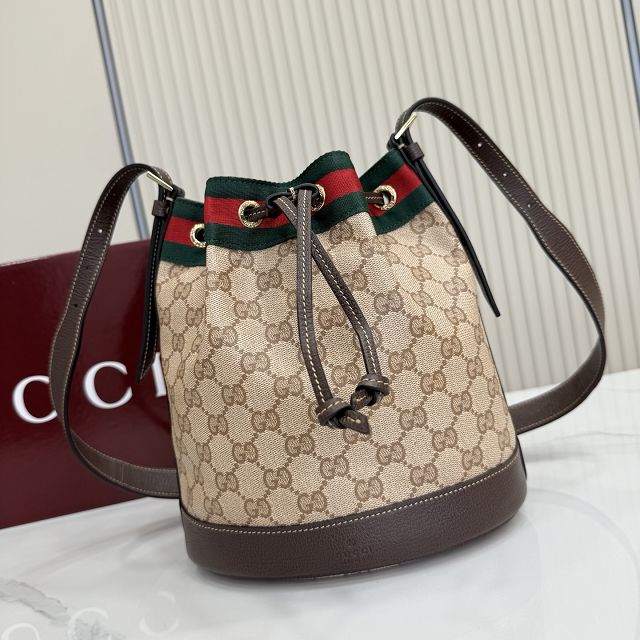 GG original canvas venice small bucket bag A002GW sand