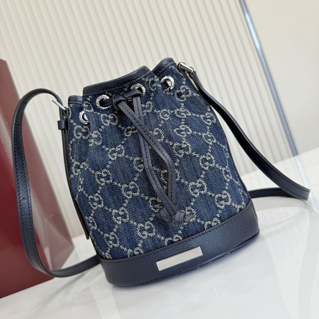 GG original denim venice mini bucket bag 875237 blue