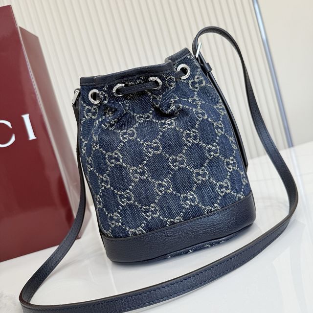 GG original denim venice mini bucket bag 875237 blue