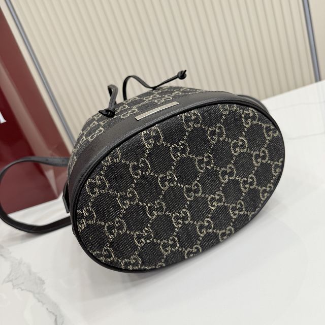 GG original denim venice small bucket bag 875237 black