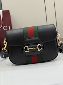 GG original calfskin horsebit 1955 small shoulder bag 866762 black