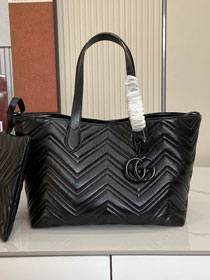GG original calfskin marmont medium tote bag 855279 black