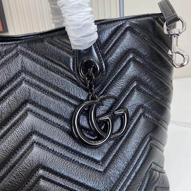 GG original calfskin marmont medium tote bag 855279 black