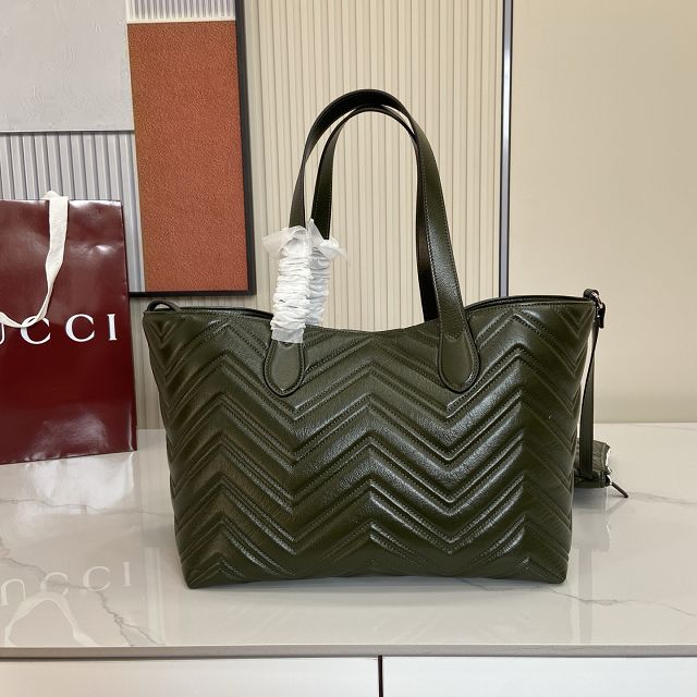 GG original calfskin marmont medium tote bag 855279 dark green