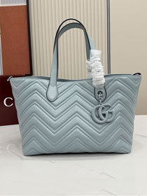 GG original calfskin marmont medium tote bag 855279 light blue